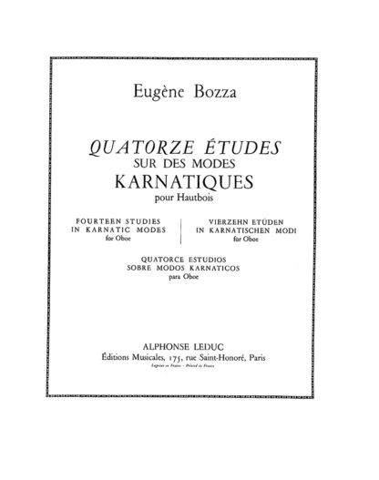 Eugene Bozza. 14 Studies in Carnatic Modes
