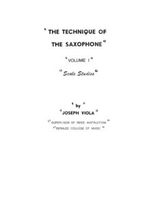 Техника игры на саксофоне. Joseph Viola, часть 1