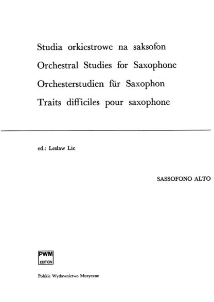 Оркестровые упражнения для саксофона альта. Leslaw Lic
